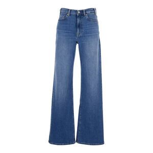 Ag Jeans Women Blue Jeans With Belt Loops And Back Logo Patch In Denim Woman